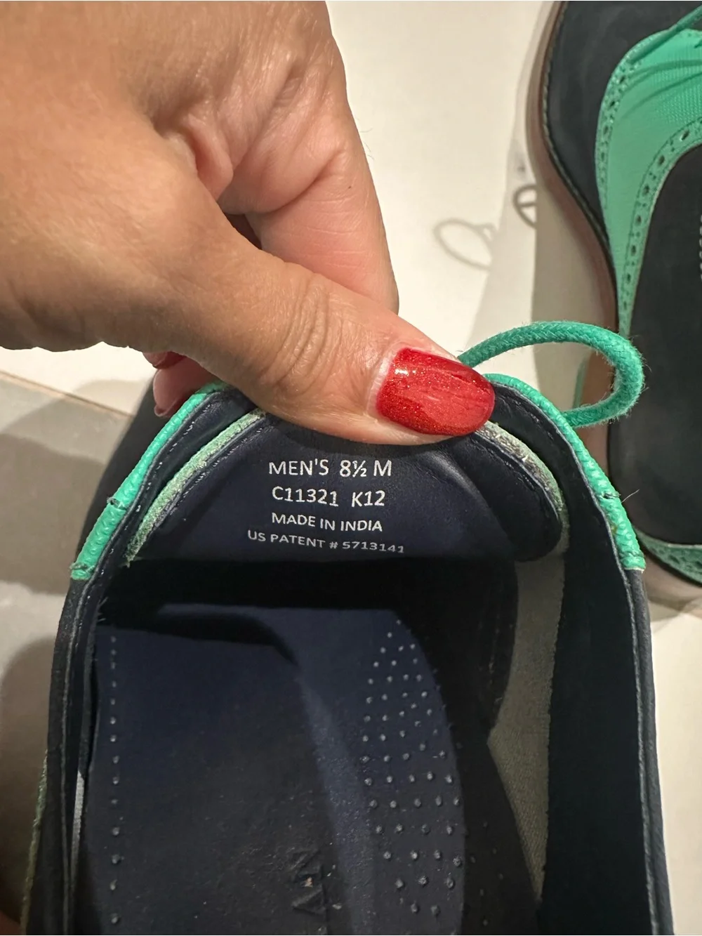 Men's Cole Haan Two-Tone Navy and Teal Lace-Up Dress Shoes